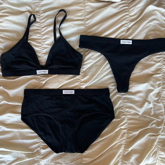 Calvin Klein Comfort Stretch Set (Triangle bra + Thong + Brief) - Picture 1 of 5